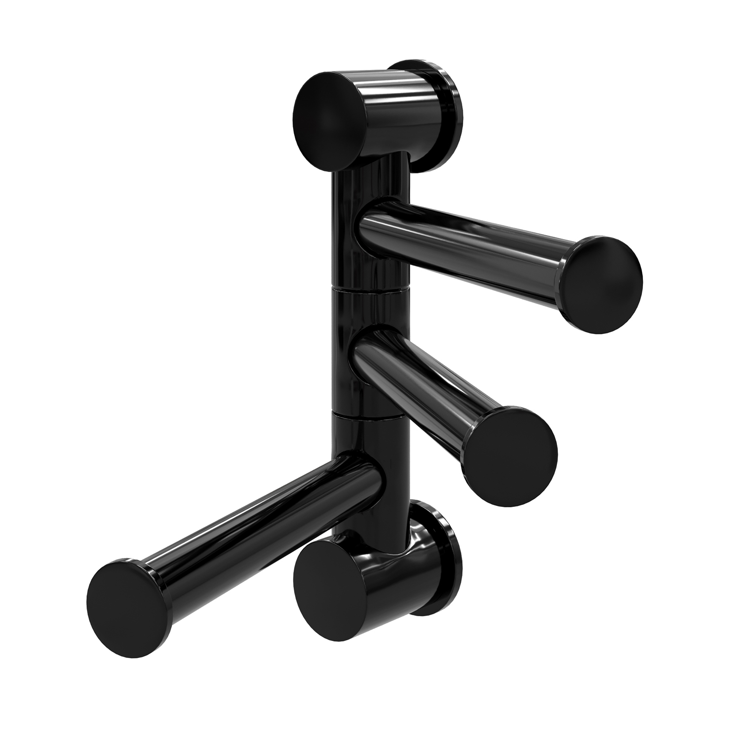 K-1053POLISHED BLACK Handtuchhaken 3-armig