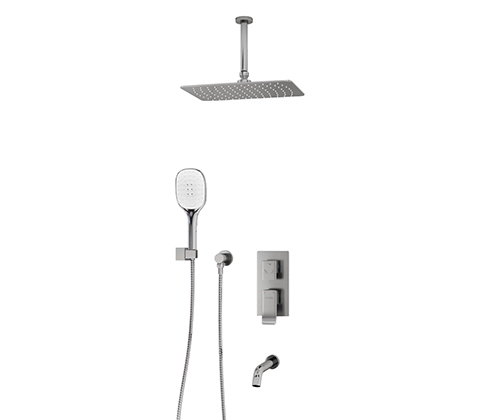 A171668 Einbau-Badewannenset mit Kopfbrause, Duschkopf und Auslauf