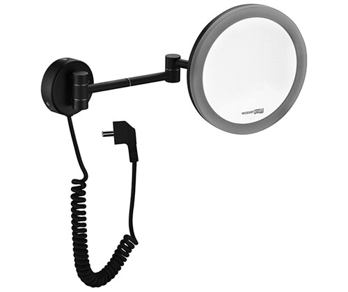 K-1004BLACK Kosmetikspiegel mit Beleuchtung und dreifacher Vergrößerung